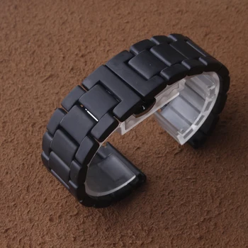 Lustruit Mat Ceramic Watchbands Negru Curea de Bratari inteligente mens ceasuri 20mm 22mm fit Samsung Gear S2, S3 Galaxy 46mm caz