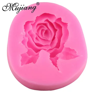 Mujiang 3D Rose Floare de Sapun Matrite de Silicon Decorare Tort de Nunta Instrumente Fondant de Ciocolata Bomboane Mucegai Lumânare Lut Polimeric, Matrițe