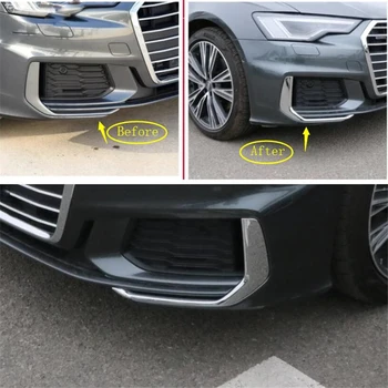 Pentru Audi A6 C8 2019 2020 ABS Lumini de Ceață Față Lampă Pleoapa Spranceana Bandă Laminat Garnitura Capac Trim 2 Bucata