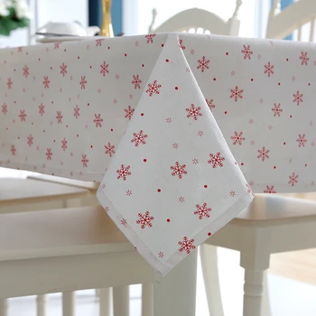 Personalizabil Lenjerie de pat din Bumbac fata de Masa Rosie Fulgi de zăpadă de Crăciun de Masa pentru Nunta Banchet Lavabil Capac de Masă Textile