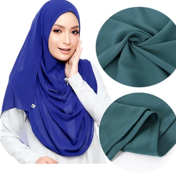 Siskakia 75*180 de Calitate Pearl Șifon Eșarfă Solid Femeile Musulmane Simplu Hijab Folie Malaezia Șaluri Bentita Eșarfe Hijabs 76 de culoare