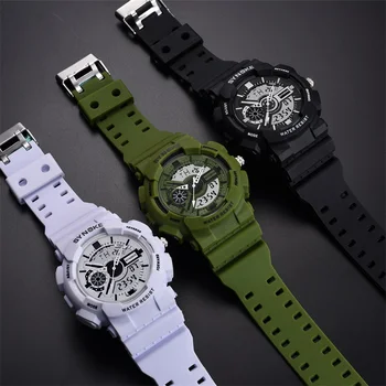 SYNOKE Moda Verde Sport Ceas Digital Militare Femei Bărbați Multifuncțional Led-uri Colorate Ceas de Plastic Luminos Ceas rezistent la apa