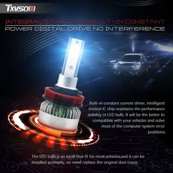 TXVSO8 H9 Led Auto 12V Becurile Farurilor 6500K 20000LM Luminos Mini Lămpi 110W COB Chips-uri Auto Lumini Bombillas Condus Coche 2020