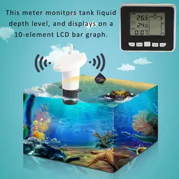 Wireless cu Ultrasunete Apă a Rezervorului de Lichid de Adâncime Metru Nivel Senzorului de Debit Monitor 3.5 Inch LCD de Afișare a Temperaturii Instrument de Măsurare